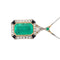 Collier Collier avec pendentif Art déco en or et platine, émeraude colombienne 14 ct 58 Facettes 50247