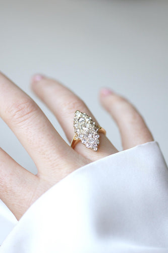 Bague 52 Bague marquise - Bague diamants en or jaune 58 Facettes