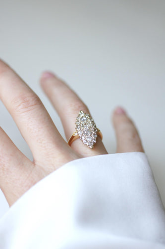 Bague 52 Bague marquise - Bague diamants en or jaune 58 Facettes