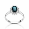 Bague 62 Bague halo - saphir bleu et diamants en or blanc 18k 58 Facettes 50212