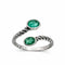 Bague 53 To and Me - Bague ouverte en or blanc 18k et émeraudes naturelles 58 Facettes 50053
