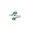 Bague 53 To and Me - Bague ouverte en or blanc 18k et émeraudes naturelles 58 Facettes 50053