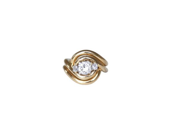 Bague 50 Bague Tourbillon - Bague en or rose et platine diamants 58 Facettes