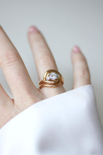 Bague 50 Bague Tourbillon - Bague en or rose et platine diamants 58 Facettes