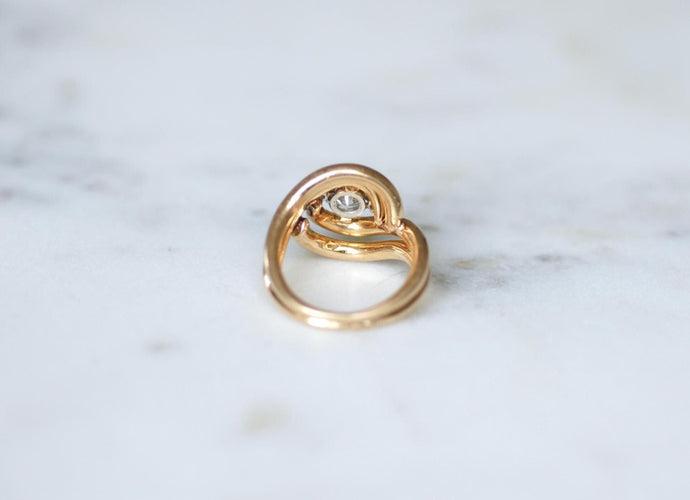 Bague 50 Bague Tourbillon - Bague en or rose et platine diamants 58 Facettes