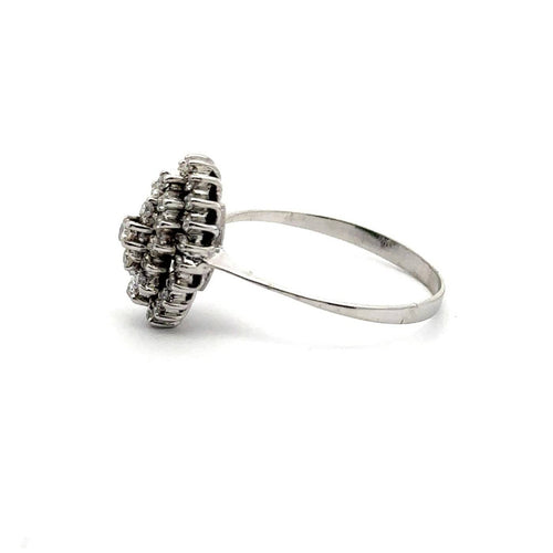 Bague 57 Bague grappe de diamants en or blanc 18k 58 Facettes 50286