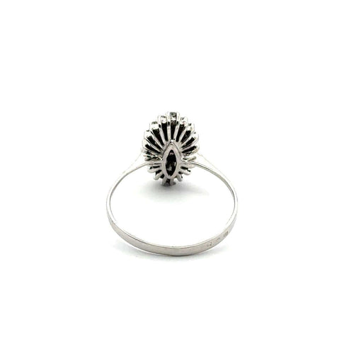 Bague 57 Bague grappe de diamants en or blanc 18k 58 Facettes 50286