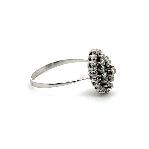 Bague 57 Bague grappe de diamants en or blanc 18k 58 Facettes 50286