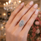 Bague 57 Bague grappe de diamants en or blanc 18k 58 Facettes 50286