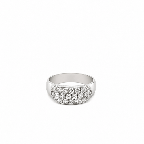 Bague 52 Bague en or blanc 18K et diamants pavés 58 Facettes 50303