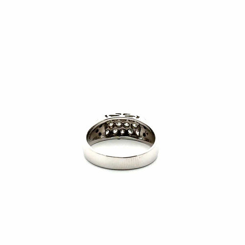 Bague 52 Bague en or blanc 18K et diamants pavés 58 Facettes 50303