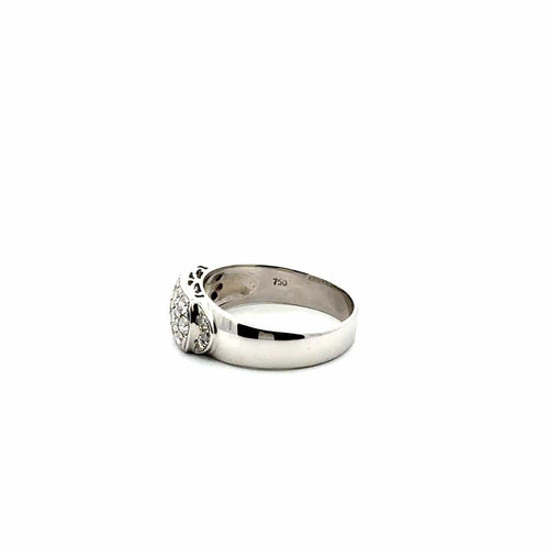 Bague 52 Bague en or blanc 18K et diamants pavés 58 Facettes 50303