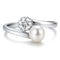 Bague 55 Toi et moi - Bague en or blanc 18 carats avec perle et diamant 58 Facettes 50322