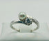 Bague 55 Toi et moi - Bague en or blanc 18 carats avec perle et diamant 58 Facettes 50322