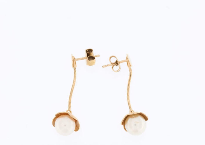 Boucles d'oreilles Cacharel - Parure collier et boucles d’oreilles en or jaune 18 carats et perles 58 Facettes