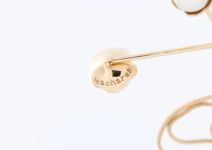 Boucles d'oreilles Cacharel - Parure collier et boucles d’oreilles en or jaune 18 carats et perles 58 Facettes