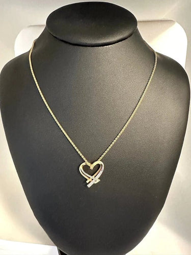 Collier Guy Laroche - Pendentif cœur avec chaîne en or jaune et blanc et diamants 58 Facettes