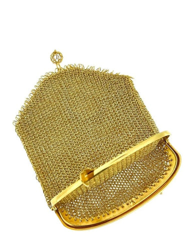Pendentif Pendentif porte-monnaie ancien victorien en or jaune 18 carats 58 Facettes