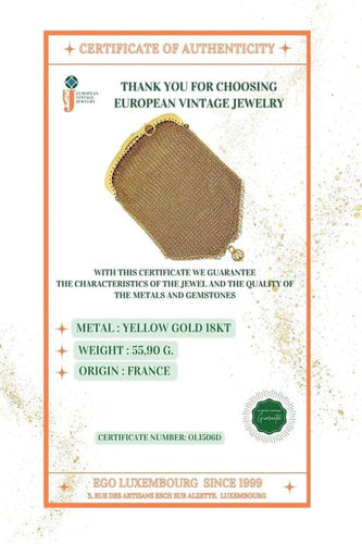 Pendentif Pendentif porte-monnaie ancien victorien en or jaune 18 carats 58 Facettes