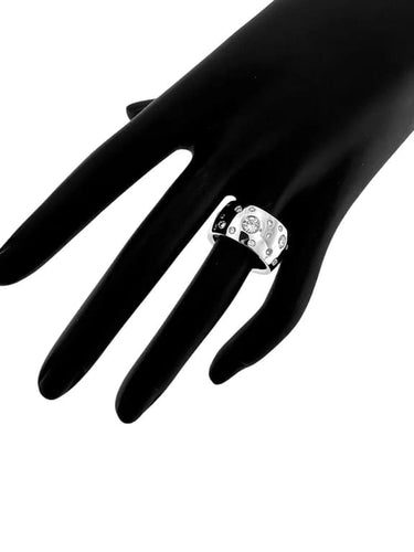 Bague 56 Bague en or blanc 18 carats avec diamants taille brillant 58 Facettes