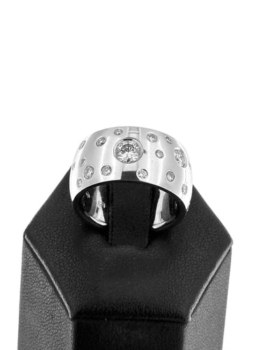 Bague 56 Bague en or blanc 18 carats avec diamants taille brillant 58 Facettes