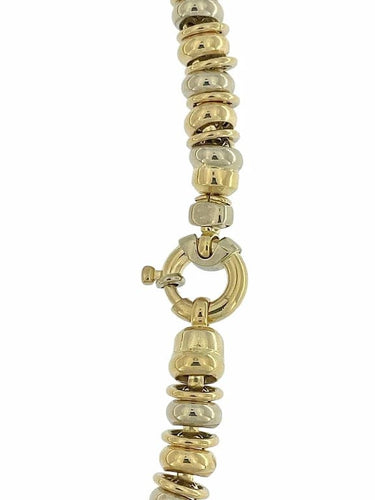 Collier Urbino - Collier tubulaire en or jaune 18 carats et or blanc 58 Facettes