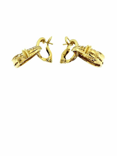 Boucles d'oreilles Boucles d'oreilles en or jaune 18 carats avec diamants 2,50 ct 58 Facettes