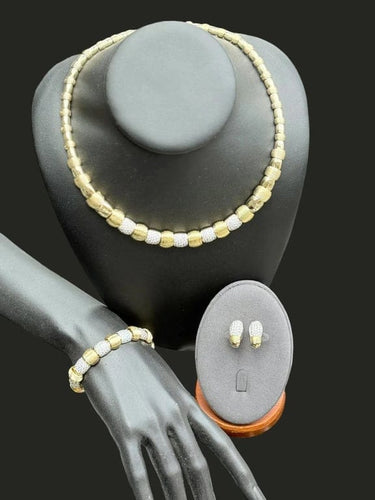Parure vintage française - Lot en or jaune et or blanc 18 carats, diamants 58 Facettes