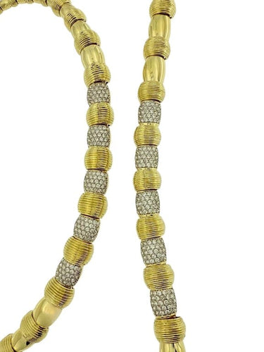Parure vintage française - Lot en or jaune et or blanc 18 carats, diamants 58 Facettes