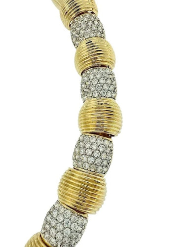 Parure vintage française - Lot en or jaune et or blanc 18 carats, diamants 58 Facettes