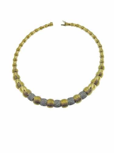 Parure vintage française - Lot en or jaune et or blanc 18 carats, diamants 58 Facettes