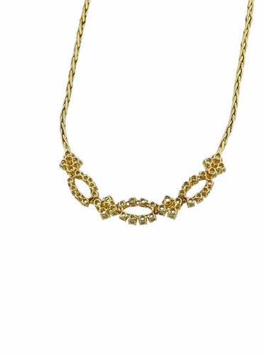 Collier Collier vintage italien en or jaune et blanc 18 carats avec diamants 58 Facettes