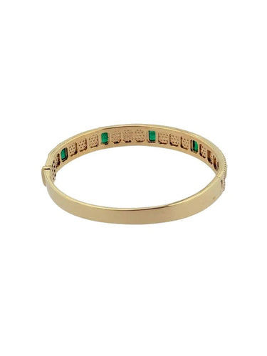 Bracelet Bracelet en or jaune 18 carats avec diamants et émeraudes 58 Facettes