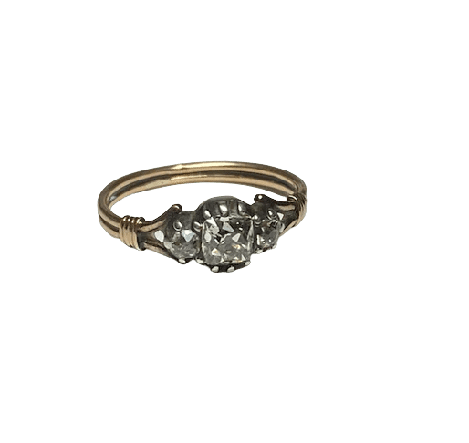 Bague 53 Bague trilogie en or rose et diamants 58 Facettes