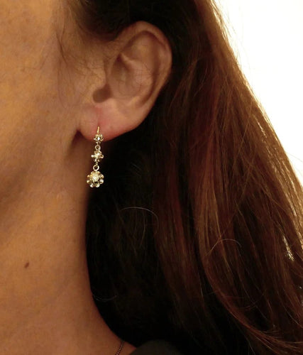 Boucles d'oreilles Boucles d’oreilles dormeuses en or et diamants vers 1920 58 Facettes