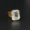 Bague 54 Bague sertie d’une aigue-marine rectangulaire en or jaune 18 carats 58 Facettes C62-04