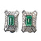 Boucles d'oreilles Boucles d'oreilles en or blanc 18 carats avec émeraudes colombiennes et diamants 58 Facettes MG-200691
