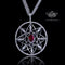 Pendentif Pendentif en or blanc 18 carats avec rubis ovale et diamants 58 Facettes PG-201047