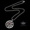 Pendentif Pendentif en or blanc 18 carats avec rubis ovale et diamants 58 Facettes PG-201047