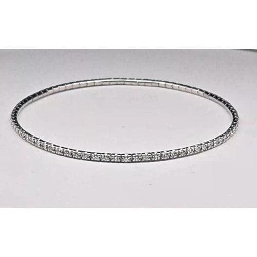 Bracelet Bracelet jonc en or blanc 18 carats et diamants naturels 58 Facettes XG-200363/1