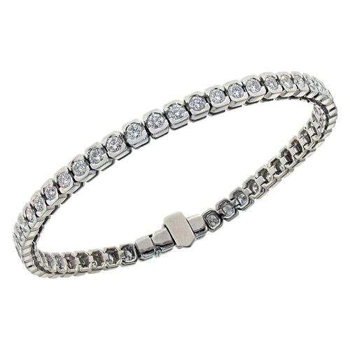 Bracelet Bracelet tennis en or blanc 18 carats et diamants naturels 4,29 ct 58 Facettes XG-900088
