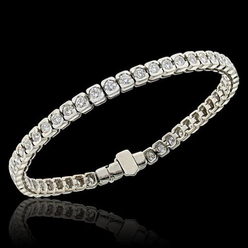 Bracelet Bracelet tennis en or blanc 18 carats et diamants naturels 4,29 ct 58 Facettes XG-900088