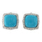Boucles d'oreilles Boucles d’oreilles en or blanc 18 carats, turquoises et diamants 58 Facettes MG-201013