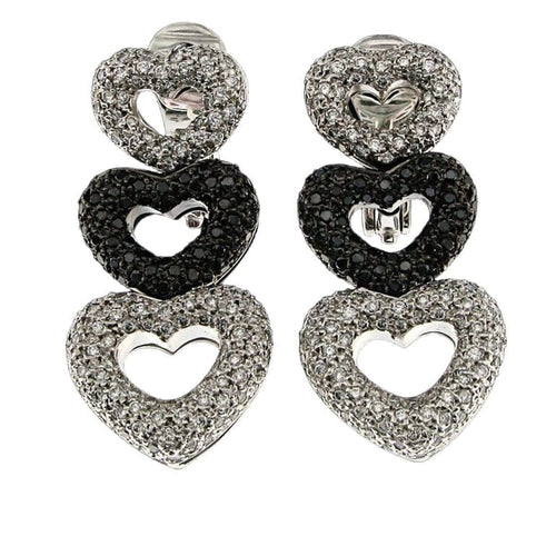 Boucles d'oreilles Boucles d'oreilles cœur en or blanc 18 carats et diamants 58 Facettes MG-200701