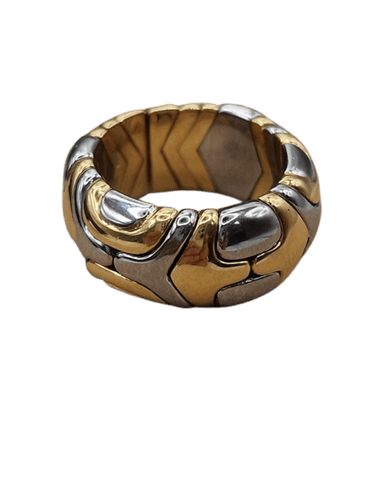 Bague 55 Bvlgari Alveare - Bague en or jaune 18 carats et acier 58 Facettes