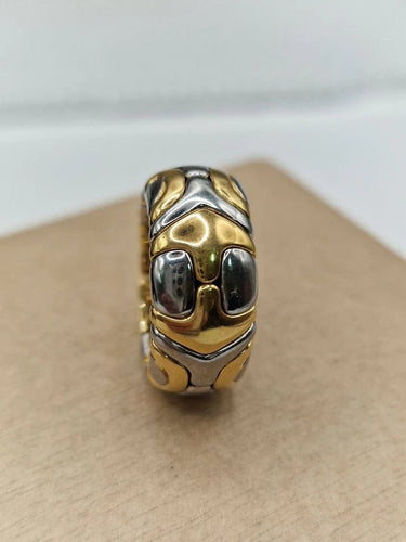 Bague 55 Bvlgari Alveare - Bague en or jaune 18 carats et acier 58 Facettes