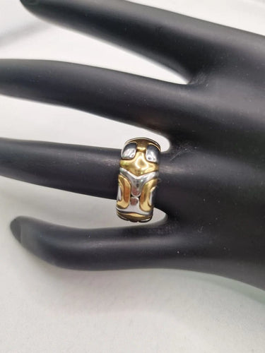 Bague 55 Bvlgari Alveare - Bague en or jaune 18 carats et acier 58 Facettes