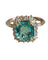Bague Bague halo en or jaune 18 carats avec émeraude colombienne et diamants 58 Facettes