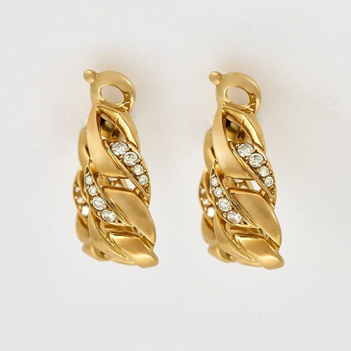 Boucles d'oreilles Cartier Bergame - Parure en or jaune et diamants 58 Facettes 58FC14