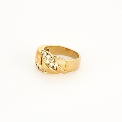 Boucles d'oreilles Cartier Bergame - Parure en or jaune et diamants 58 Facettes 58FC14